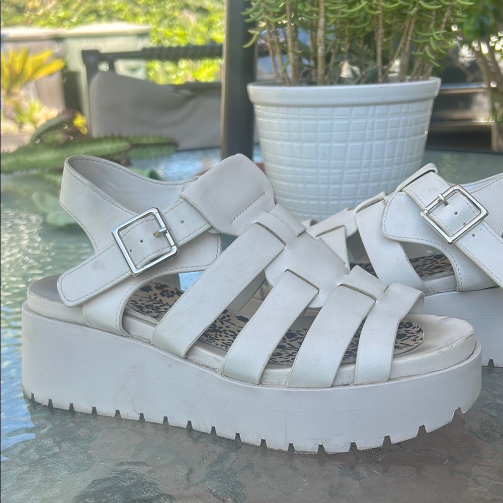 Women's White Platform Sandals